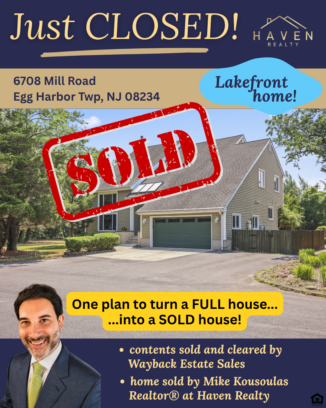 Lakefront home cleared and sold in EHT, NJ