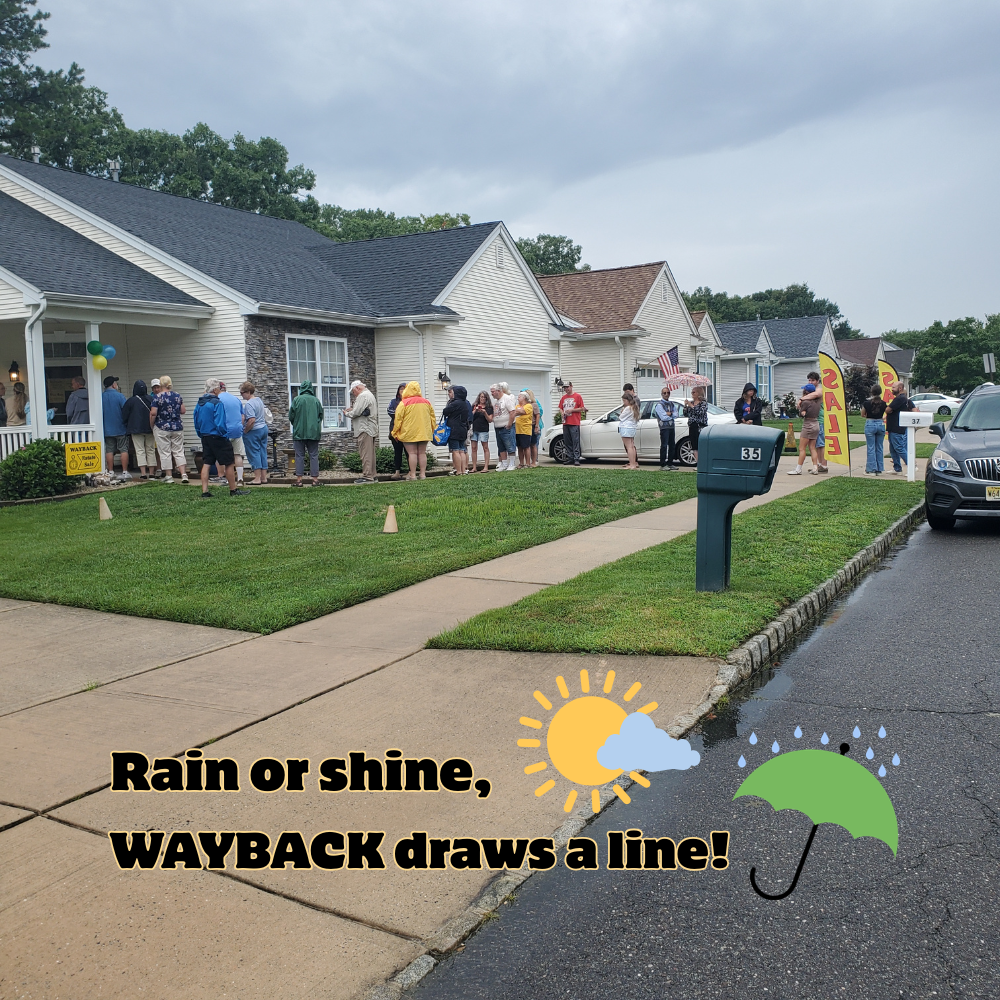 Wayback estate sale shoppers waiting in line before opening